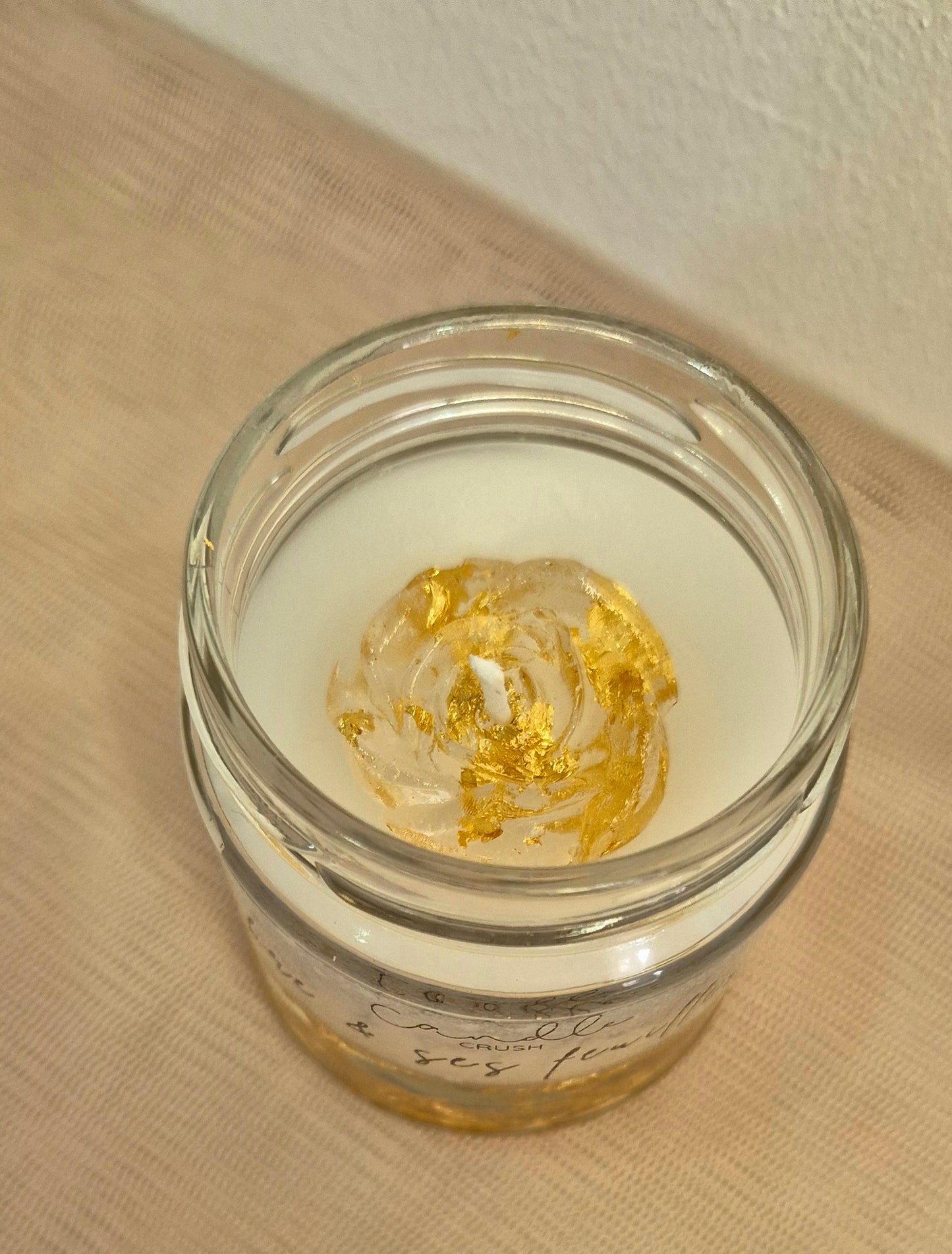 Bougie Ambre & ses feuilles d'or