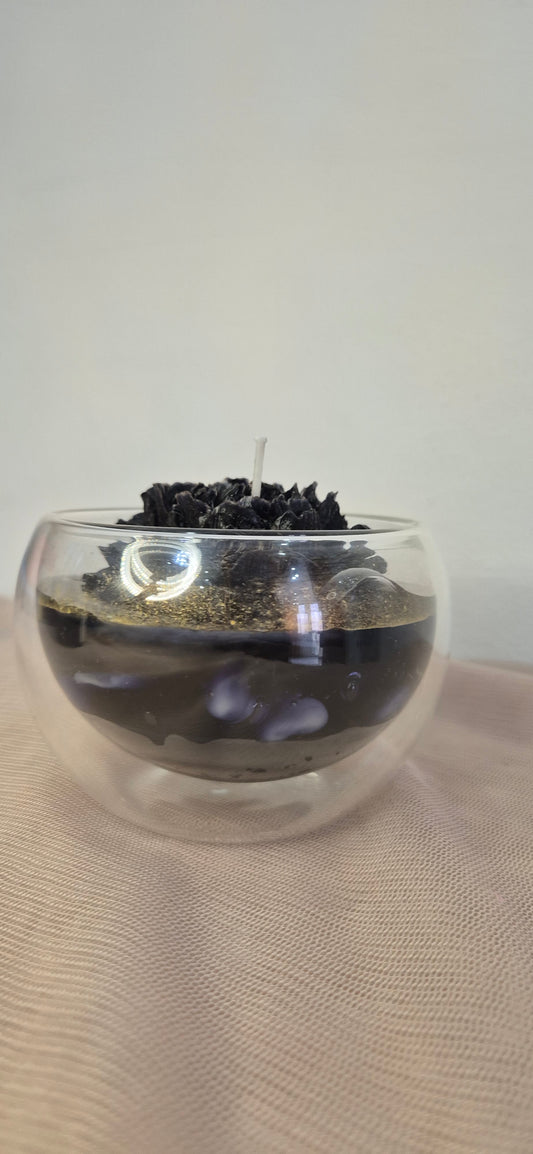 Bougie Rose Noir Santal