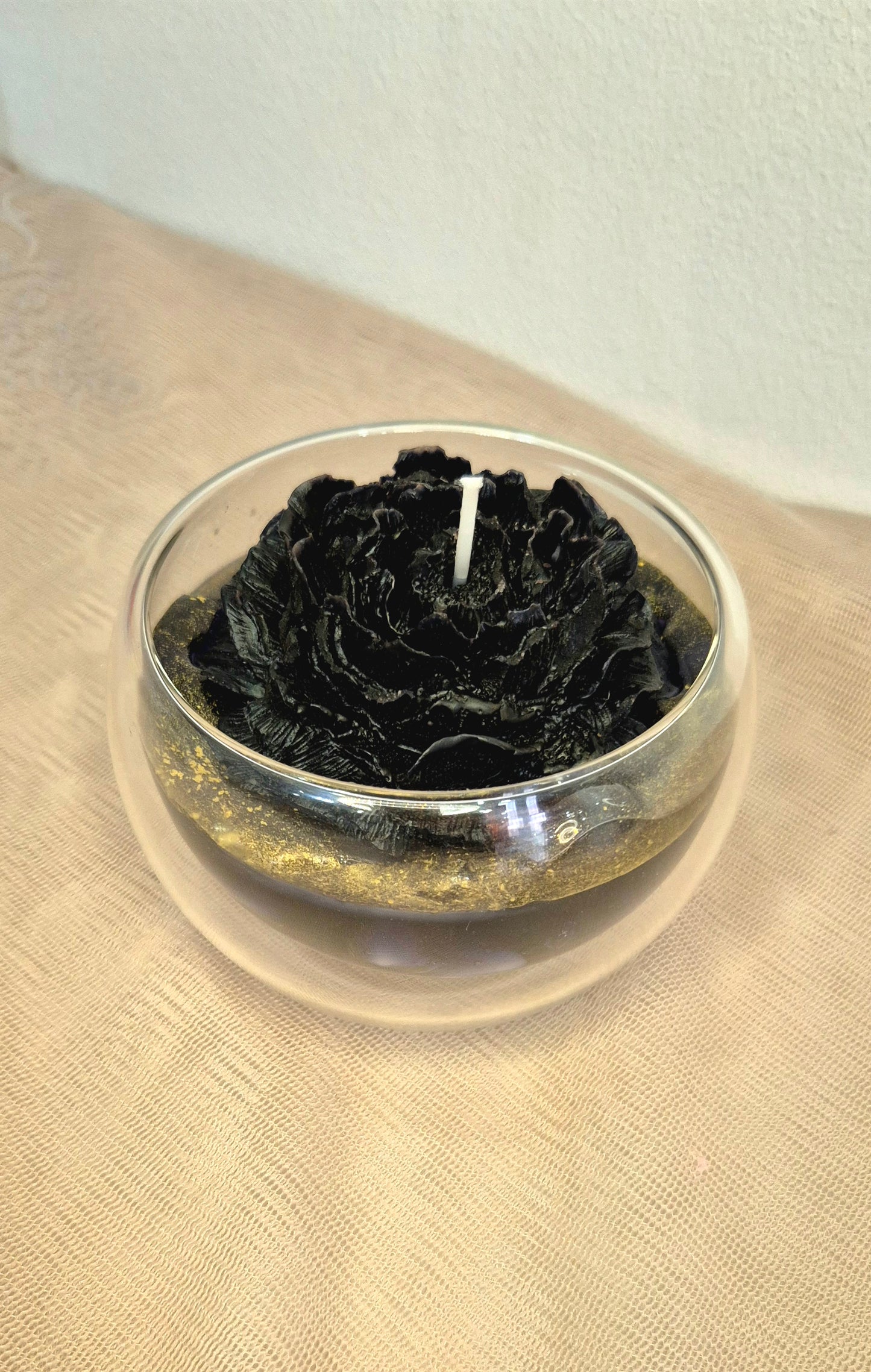 Bougie Rose Noir Santal