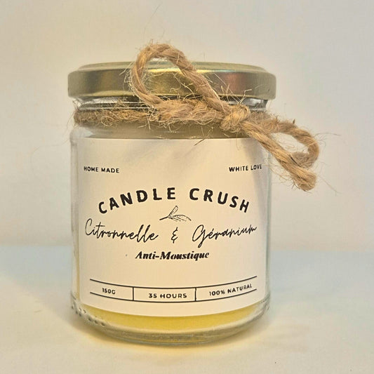 Bougie Anti-Moustique Citronnelle & Géranium HE